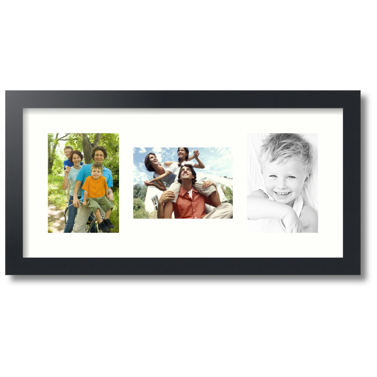 ArtToFrames Collage Photo Picture Frame with 3 - 5x7 inch Openings, Framed in Black with Over 62 Mat Color Options and Plexi Glass (CSM-3926-114)